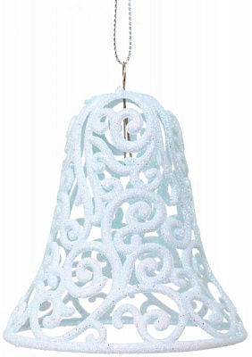 Украшение новогоднее Колокольчик ажурный d 10 см голубой