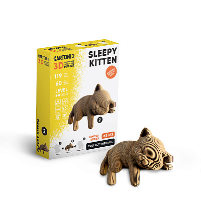 Конструктор картонний Cartonic 3D Puzzle SLEEPY KITTEN CARTMNSLEEP