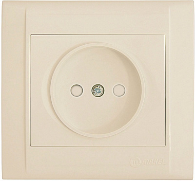 Розетка без заземлення Makel Defne зі шторками кремовий 42010052