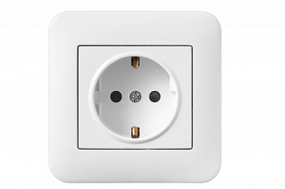 Розетка с заземлением Hausmark Luno IP20 белый 709-0202-124B