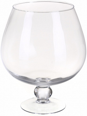 Ваза скляна прозора коньячка H290D220 29 см