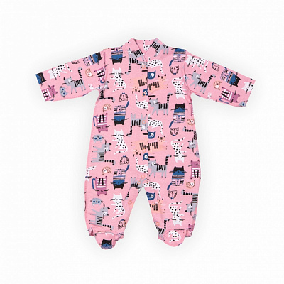 Человечек для девочки GABBI р.56 розовый с принтом 13866