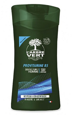 Гель для душу L'Arbre Vert для чоловіків з провітамінами В5 250 мл