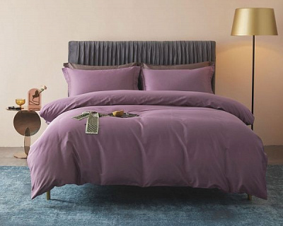Комплект постільної білизни Mono violet D сімейний фіолетовий La Nuit
