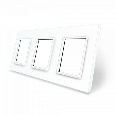 Рамка тримісна Livolo C7 універсальна біле скло C7-SR/SR/SR-11