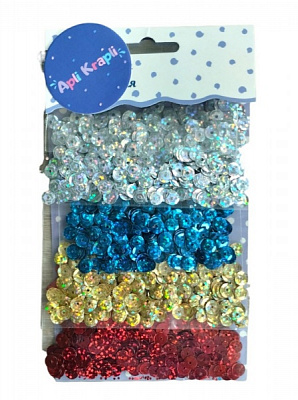 Набор паеток круглых 4 цвета АпліКраплі