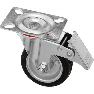 Колесо с площадкой и тормозом d75 мм 38075