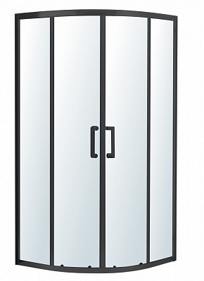 Душова кабіна Imprese VALTICE New 90*90*190см, розсувні, профіль чорний мат, скло прозоре