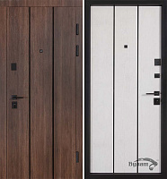 Двері вхідні Булат В-85 (квадро) модель 535 дуб табак / рустик авіньйон блан 2050x850 мм праві