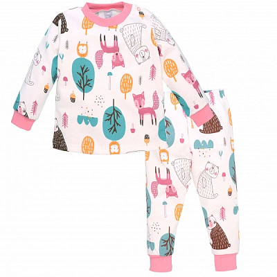 Піжама дитяча для дівчаток Татошка р.98 молочний/із принтом 0102202зві