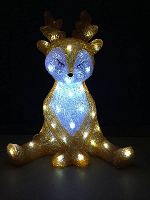 Декоративна фігура світлодіодна (LED) Лисичка з посмішкою 40 ламп 43 см