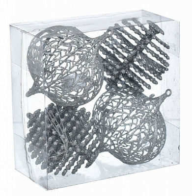 Набір кульок срібло B-386822 d100 мм 4 шт./уп.