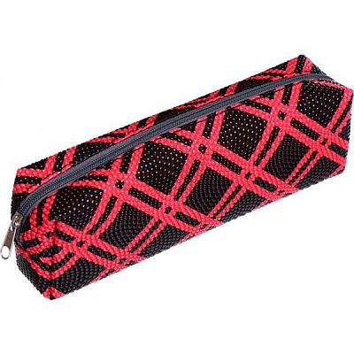 Пенал Капельки черный с оранжевым