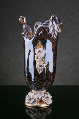 Ваза Venezia 23х23х40 см White cristal