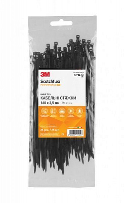 Стяжка кабельная 3M Scotchflex FS-160 AW-C 160 х 2,5 мм 25 шт. белый 