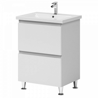 Тумба на ніжках Aquarius Teffi білий з умивальником Комо 60