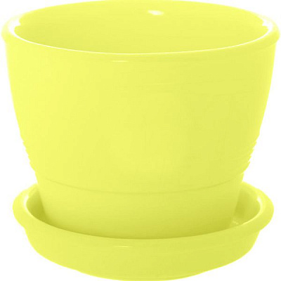 Горшок керамический Ориана-Запорожкерамика Ведро №5 желтый круглый 0,23л желтый 
