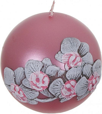 Свічка декоративна Орхідея d=10 см біла Pako-If