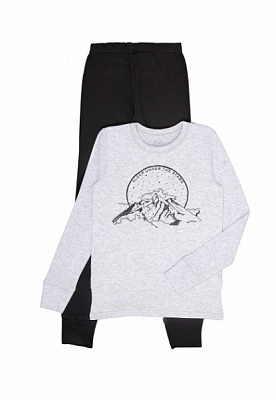 Пижама детская для мальчиков Фламинго р.158 серый 