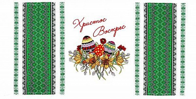 Рушник великодній 140-19/00 30x68 см Едельвіка білий із зеленим