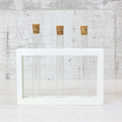 Підставка декоративна Склоприлад із пробірками біла 300543