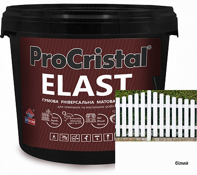 Фарба гумова акрилова ProCristal Elast IP-140 мат білий 12кг