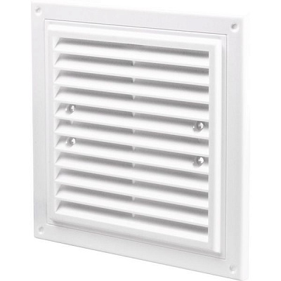 Решетка Домовент ДВ 350x350с М пластик белый 