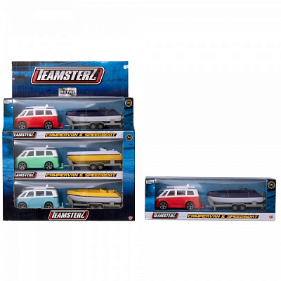 Набір машинок Teamsterz Кемпер з катером 