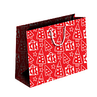 Пакет подарочный Новый год 450х420х300 мм красный ПБС