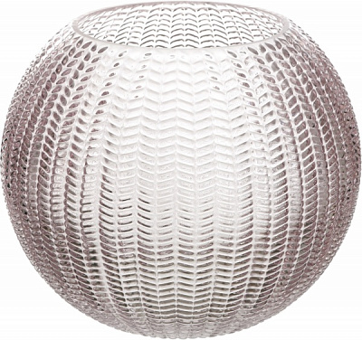 Ваза стеклянная Ball 25 см лиловая 
