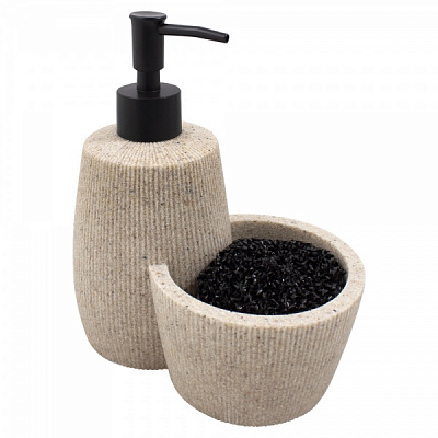 Дозатор для жидкого мыла Arino с отделением для губки бежевый 62403