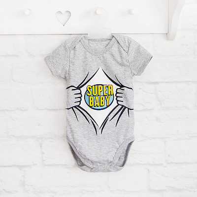 Боди детское унисекс Blanka Супер бейби р.80-86 серый 110496