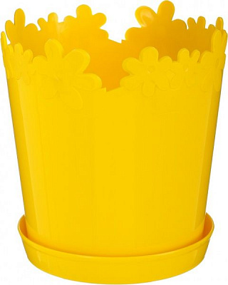 Горшок пластиковый Алеана Лютик круглый 2л темно-желтый (А3603А-049) 