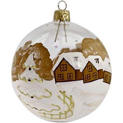 Шарик новогодний 1012-1 прозрачный 80 мм