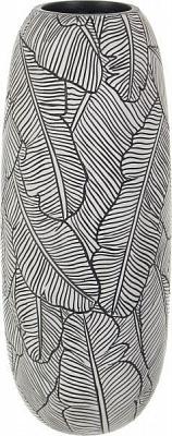 Ваза для цветов Leaf 15,2х15,2х37 см серая