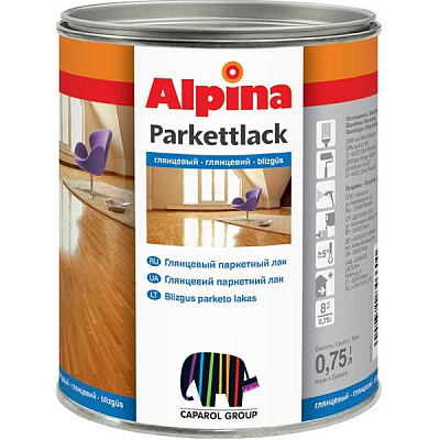 Лак Alpina Parkettlack Seidenmatt шелковисто-матовый 2.5 л