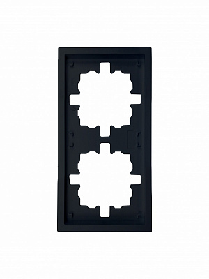 Рамка двомісна HausMark Juna горизонтальна чорний матовий 7041-1700U2-147