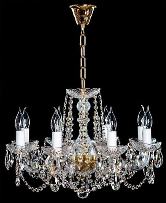 Люстра подвесная Crystal Life 8x40 Вт E14 золото A1019LM-8GO 