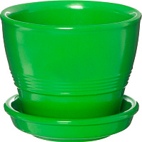 Горщик керамічний Оріана-Запоріжкераміка Відро №5 зелений круглий 0,23л зелений 