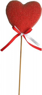 Декоративное изделие Сердце бархатное 6 см красное 224637 224637 