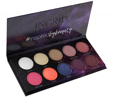 Тіні для повік INGRID Matt & Glam COLORS 10 відтінків 27 г