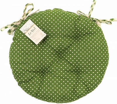 Подушка на стул Lucy Зеленый горошек D40 см La Nuit