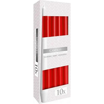 Набор конусных свечей 245/24, 10шт, Красный Bolsius