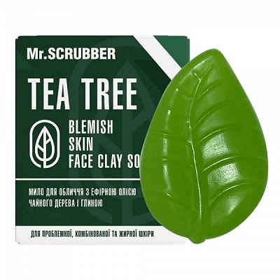 Мыло Mr.SCRUBBER с маслом чайного дерева Blemish Skin Face Clay Soap Tea Tree 130 г 1 шт./уп.