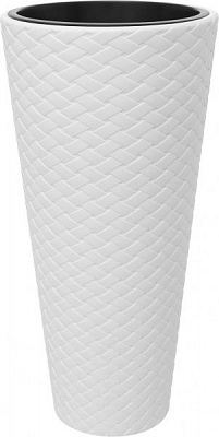 Горшок пластиковый Prosperplast Matuba slim 2 в 1 круглый 57л белый (71370-449) 