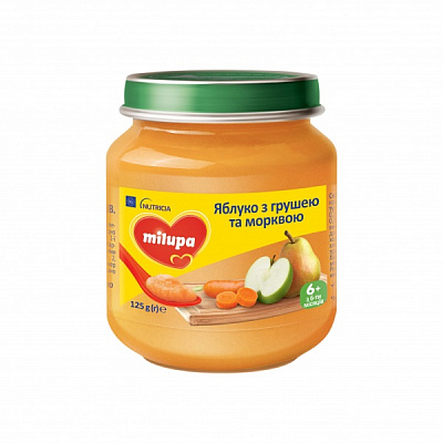 Пюре Milupa фруктове Яблуко-груша-морква
