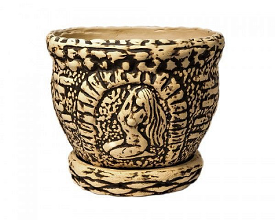 Горщик Грація №3 круглий 4,5 л бежевий/коричневий