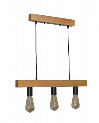 Подвес Геотон Крона А084-3 3x60 Вт E27 дерево светлое 48734 