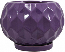 Горшок керамический Резон Калачик круглый 1,4 л фиолетовый (Р281) 