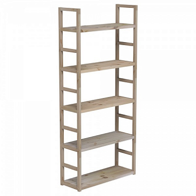 Стелаж дерев'яний PROзапас натуральний 1768x796x284 мм полиця 5 шт. дерево 28 мм